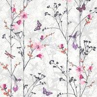 Muriva Eden Butterflies Wallpaper in Pink