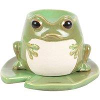 KDMD Frog-Shaped Oil Burner with Lily Pad Plate - Unique Home Decor Gift in Green