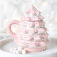 KDMD Pink Christmas Tree Mug with Lid - Perfect for Hot Cocoa & Gifts