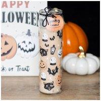 KDMD Spooky Spiced Pumpkin Tube Candle - Halloween Decor & 70H Burn in Cream