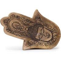 KDMD Hamsa & Buddha Black Engraved Long Tray 30x20.5cm for Decor & Gift in Brown | Size: 30x20.5 cm