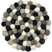 KDMD Multi Grey Felt Ball Round Placemat - Handmade, Durable & Elegant