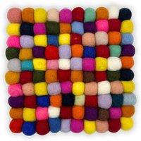 KDMD Felt Ball Square Placemat - Multi Colour