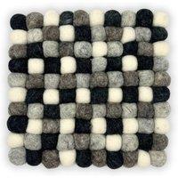 KDMD Multi Grey Felt Ball Square Placemat - Handmade, Durable & Stylish