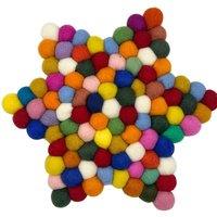 KDMD Felt Ball Star Centre Mat - Multi Colour
