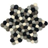 KDMD Multi Grey Felt Ball Star Center Mat - Handmade, Durable Table Decor