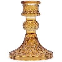 KDMD Vintage Amber Dinner Candle Holder - Antique Style, Warm Ambiance