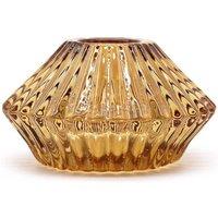 KDMD Flower Flip Dinner Candle / Tealight Holder - Antique Amber