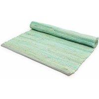 KDMD Aqua Indian Handloom Cotton Rug - Soft, Durable, Boho Decor | Size: Medium