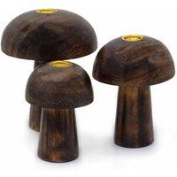 KDMD Set of 3 Incense Cone Mushrooms - Elegant Meditation & Gift Decor in Brown