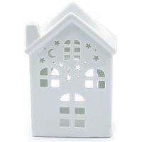 KDMD Housewarming Oil Burner - Cozy House-Shaped Diffuser & Wax Melt Holder in White