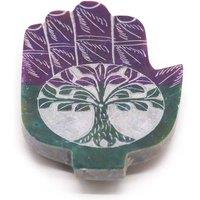 KDMD Soapstone Hamsa Incense Holder with Tree of Life