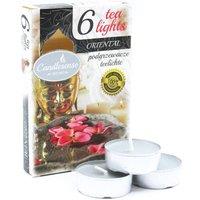 KDMD Set of 6 Oriental Scented Tealights for Cozy Ambiance in White