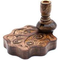 KDMD Sm Mango Wood Backflow Burner - Tree of Life, Meditation & Decor in Brown