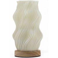 KDMD Star Twisted New Wave Lamp - USB-C, 3 Brightness Settings, Wooden Base in White