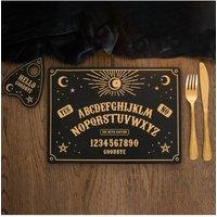 KDMD Black Talking Board Placemat & Coaster Set - Celestial Gold Design