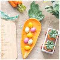 KDMD Carrot Shaped Serving Dish - Quirky Food Platter for Parties & Buffets in Orange