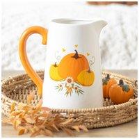 KDMD Autumn Pumpkin Ceramic Flower Jug - Cozy Fall Home Decor in White
