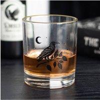 KDMD Gothic Raven Drinking Glass - 350ml, Star & Moon Design, Elegant Gift in Clear