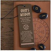 KDMD Odin's Wisdom Wooden Bookmark with Vegvisir & Viking Quotes in Brown