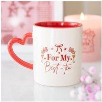 KDMD For My Best-Tea Mug with Heart Handle in White