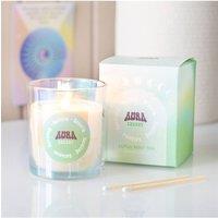 KDMD Aura Energy Lotus Mint Tea Iridescent Candle-35H Burn, Uplifting Scent in Green