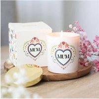 KDMD Mum Folk Heart French Tulip Candle - Calming Gift for Mother's Day in Off-White