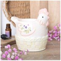 KDMD Pastel Hen Oil Burner & Wax Warmer - Floral Decor & Fragrance in White