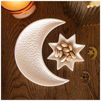 KDMD Crescent Moon & Star Trinket Dishes in Off-White