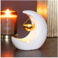 KDMD Crescent Moon Hanging Oil Burner-Ceramic Fragrance Diffuser in White