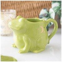KDMD Luna Frog-Shaped Ceramic Mug - Quirky Animal Lover's Coffee Cup in Green