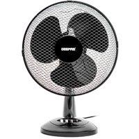 Geepas 12-Inch Desk Fan, 3-Speed Oscillating Table Fan with Adjustable Tilt in Black