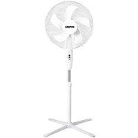 Geepas 16 Pedestal Fan with 5 blade 45W Oscillating in White