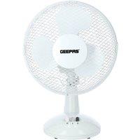 Geepas 9 Table Fan - 22W Electric Portable Desktop Cooling Fan for Desk Home or Office Use in White
