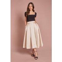 Coast Women's Twill Full Volume Skirt in Champagne | Size: 10