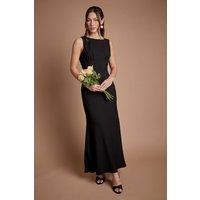 Coast Women's Honoured Petite Sleeveless Cowl Back Maxi Bridesmaid Dress in Black | Size: 12