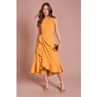 Coast Women's Crepe Ruffle Dress With Low Back in Orange | Size: 10