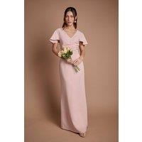 Coast Women's Crepe Fold Detail Bridesmaid Maxi Dress in Blush | Size: 16