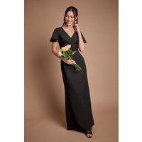 Coast Women's Crepe Fold Detail Bridesmaid Maxi Dress in Black | Size: 12