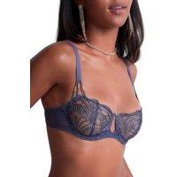 Aubade Women's Vibes Half Cup Bra in Blue | Size: 38B
