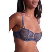 Aubade Women's Vibes Half Cup Bra in Blue | Size: 34C