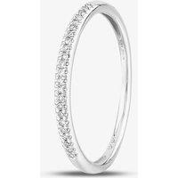 T.H.Baker Women's 9ct White Gold 0.08ct Diamond Pave Set Half Eternity Ring in Silver | Size: j