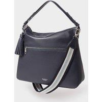 OSPREY LONDON Women's The Stella Leather Hobo Bag in Navy