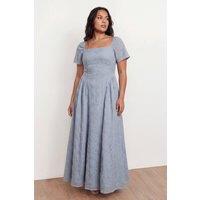 Lovedrobe Women's Broderie Angel Sleeve Maxi Dress in Baby Blue | Size: 12