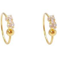 Raina Jewels Women's 22ct Yellow Gold Tiny Sparkly Hoop Huggie Earrings 9mm Diameter