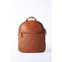 Lakeland Leather Women's 'Storrs' Woven Leather Backpack in Brown