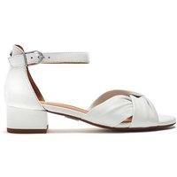 Moda In Pelle Women's 'Macadamia' Leather Heeled Sandals in White | Size: 4