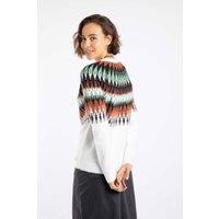 Weird Fish Women's Cedar Metallic Fair Isle Jumper in Off-White | Size: 12