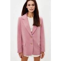 WOVCOR Women's Lined Woven Blazer Jacket in Pink | Size: 6