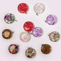 KDMD Women's 12 Assorted Gemstone & Shell Steel Cased Pendant Set